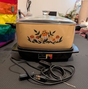 Rare Vintage Sears Merry Mushrooms Hot Plate And Slow Cooker WORKS